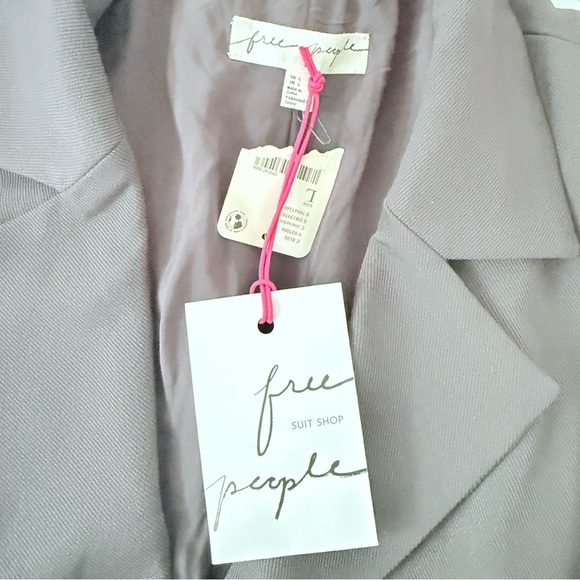 Free People Suit Shop Vest Gray with Shoulder Pads and Pockets Lined Size L - Picture 8 of 13